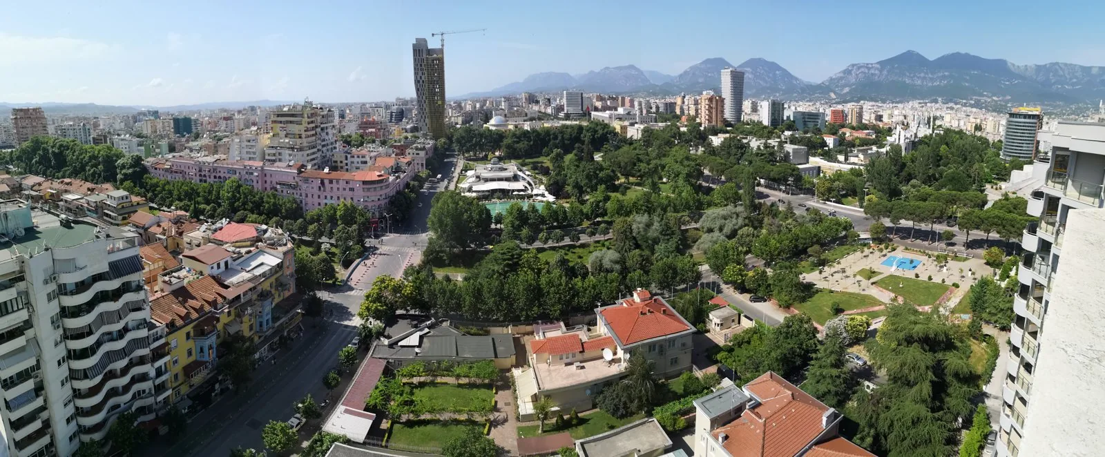 Panorama of Tirana, the city covered by the TR030 general local plan.