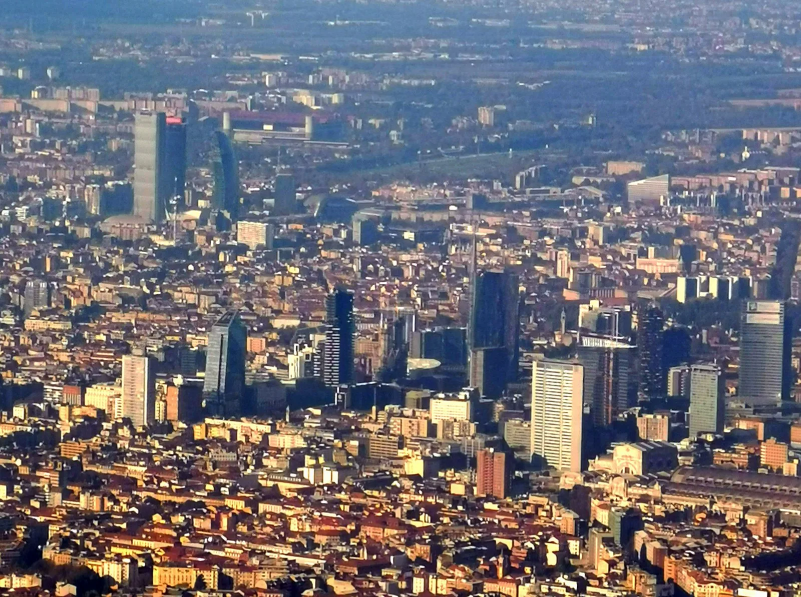 Aerial view of Milan's new skyscraper districts