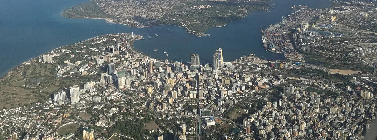 Aerial view of Dar es Salaam, the city covered by the 2016-2036 Master Plan.