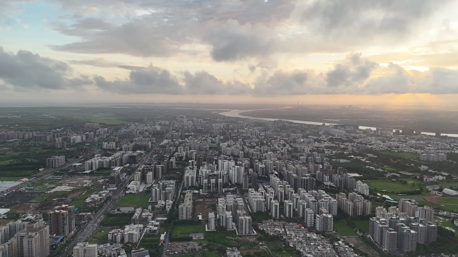 Skyline of Surat, the city covered by the Surat Development Plan 2035.