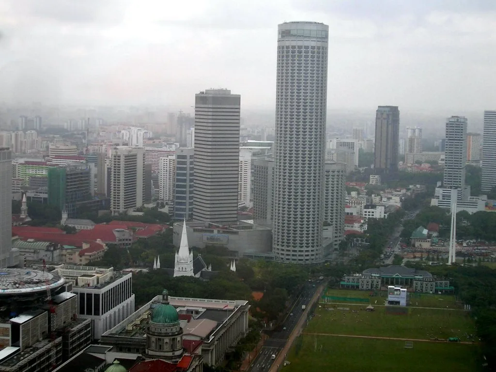 Aerial view of Singapore's Downtown Core