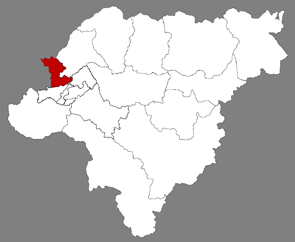 Location map of Songbei District within Harbin, Heilongjiang