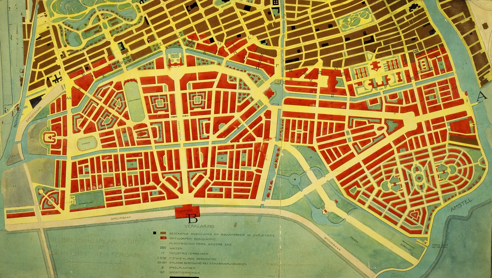 Berlage's Plan Zuid for the expansion of southern Amsterdam, with its monumental axes, closed perimeter housing blocks and formal boulevards.