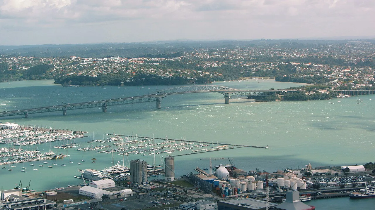 Aerial view of Auckland and its harbour, the metropolis governed by the Auckland Unitary Plan.