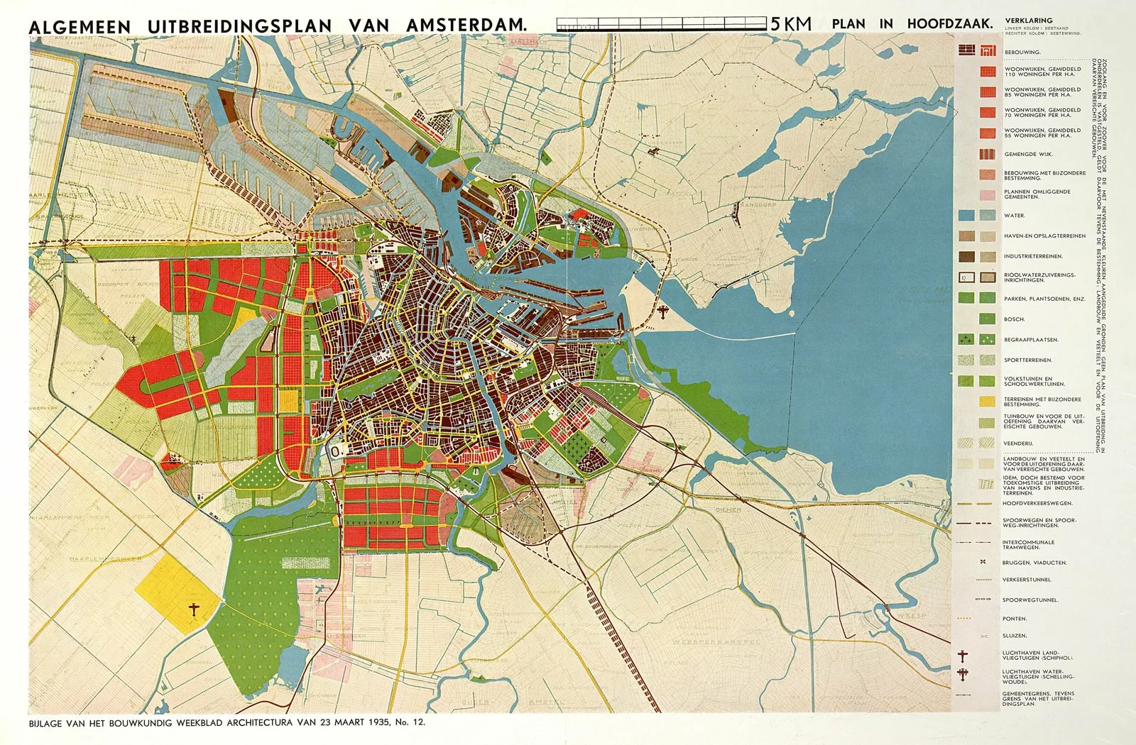 The General Extension Plan (AUP) of Amsterdam, van Eesteren's functionalist plan distributing housing, work, recreation and traffic across the western and southern expansion of the city.