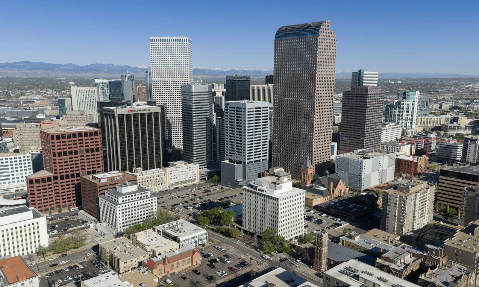 Aerial view of downtown Denver