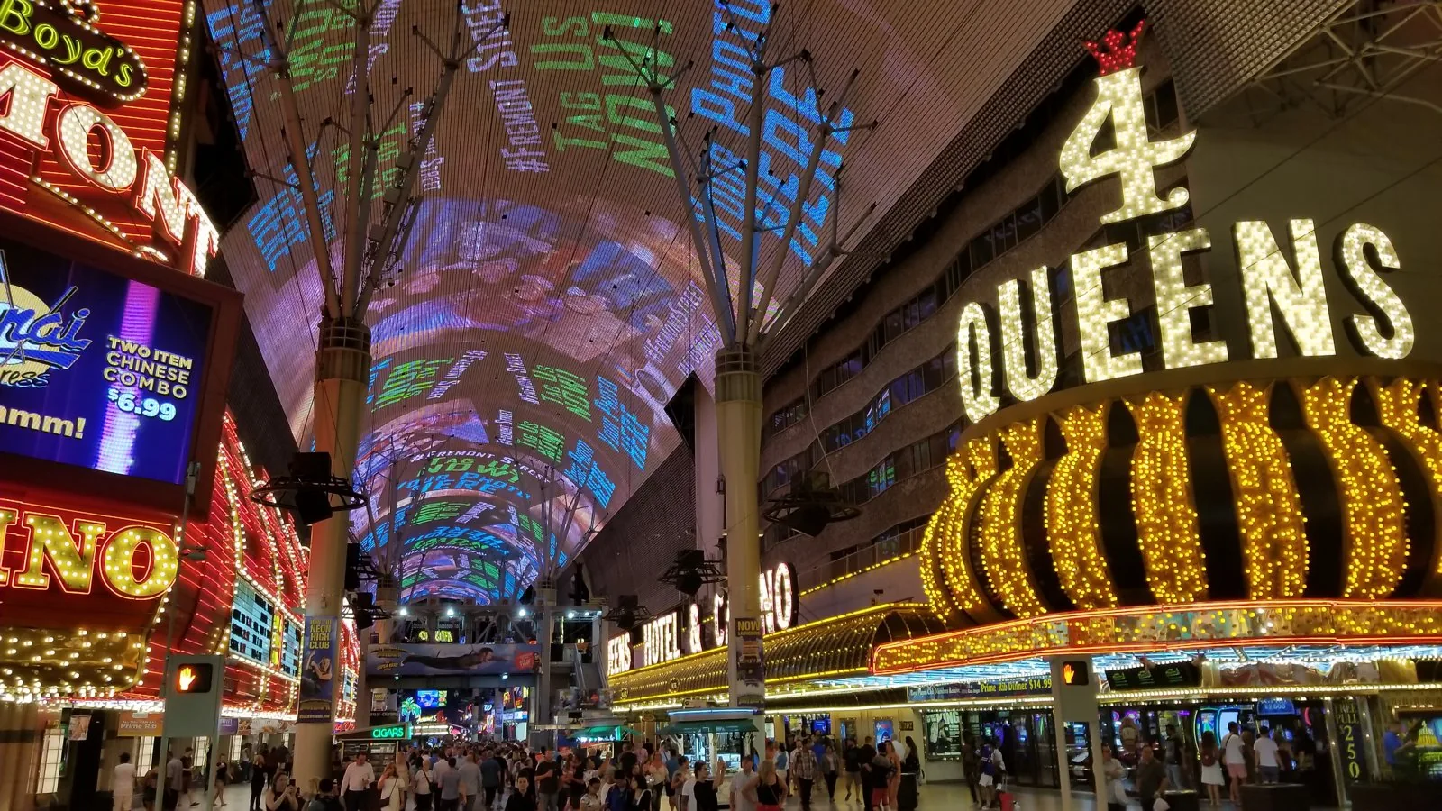 Fremont Street in downtown Las Vegas, the area of the Downtown Master Plan 2045.