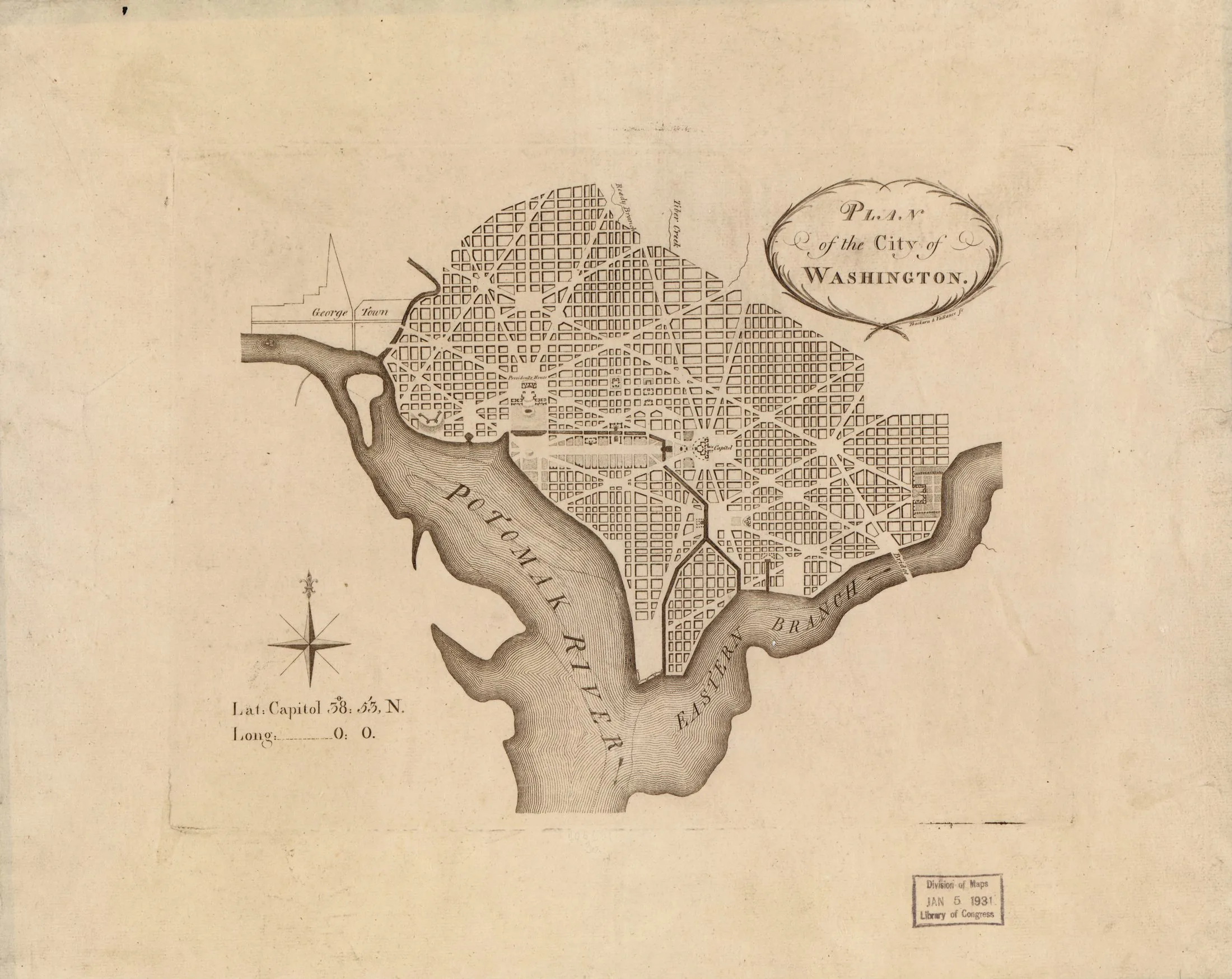 L'Enfant Plan of Washington, D.C. (1791) — the founding city plan whose radial-and-grid framework underlies the Comprehensive Plan.