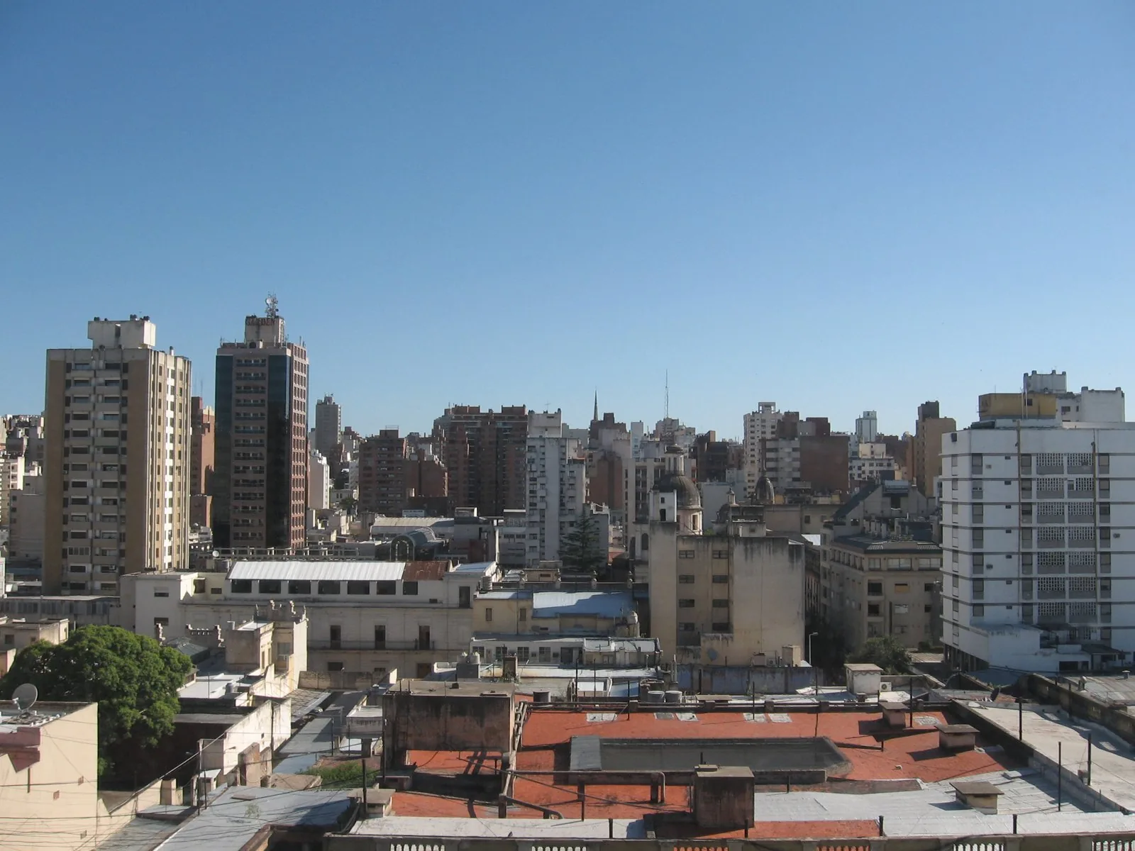 Aerial view over the city of Córdoba, Argentina.