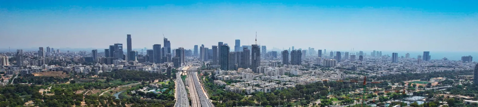 Skyline of Tel Aviv, the city covered by the Tel Aviv–Yafo 5000 Master Plan.