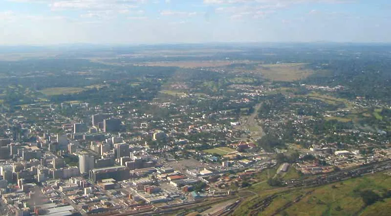 Central skyline of Harare, capital of Zimbabwe.