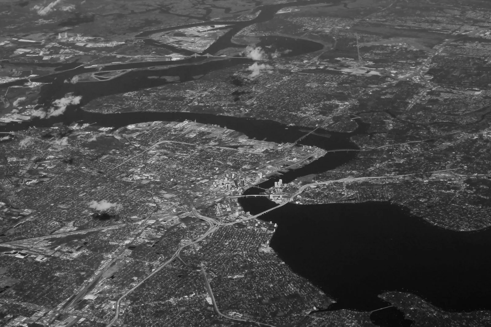 Aerial view of downtown Jacksonville and the St. Johns River