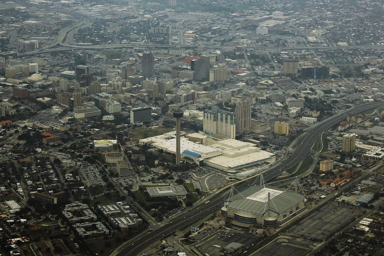 Aerial view of San Antonio, Texas, the city guided by the SA Tomorrow comprehensive plan.