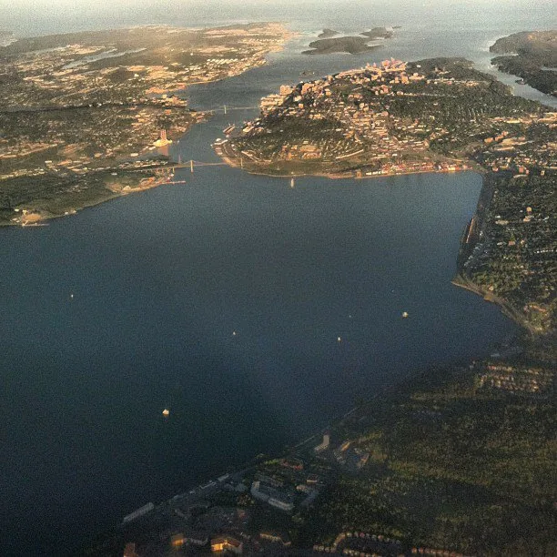Aerial view of Halifax and Dartmouth across Halifax Harbour