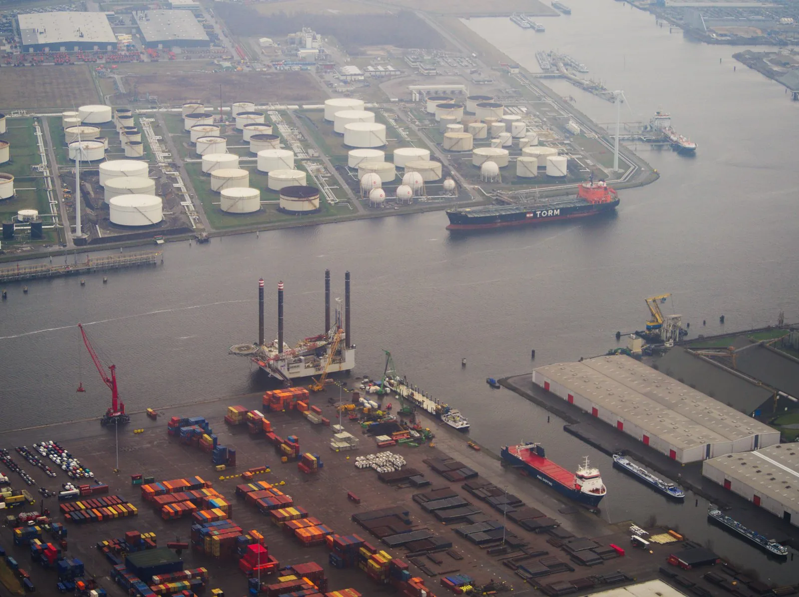 Westpoort port area of Amsterdam, including the Westhaven docklands earmarked for the Haven-Stad transformation.