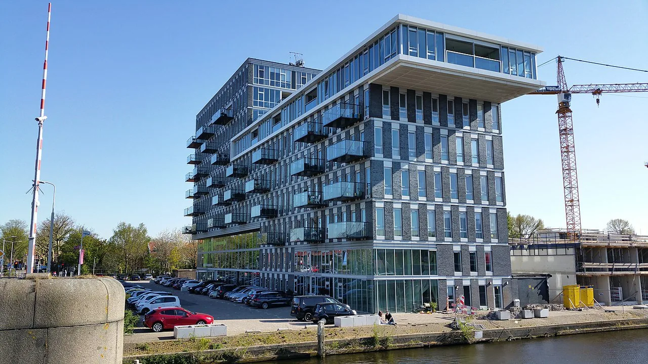 Industrial Binckhorst district, The Hague, undergoing transformation into a mixed-use urban area.
