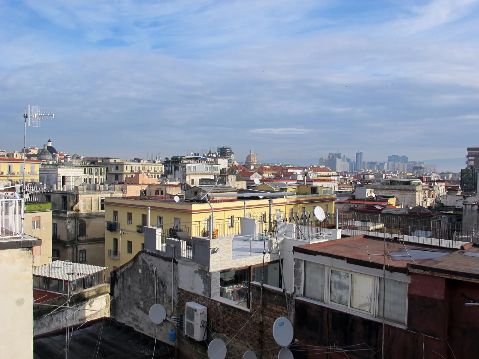 Elevated view of the Centro Direzionale di Napoli high-rise business district, Naples