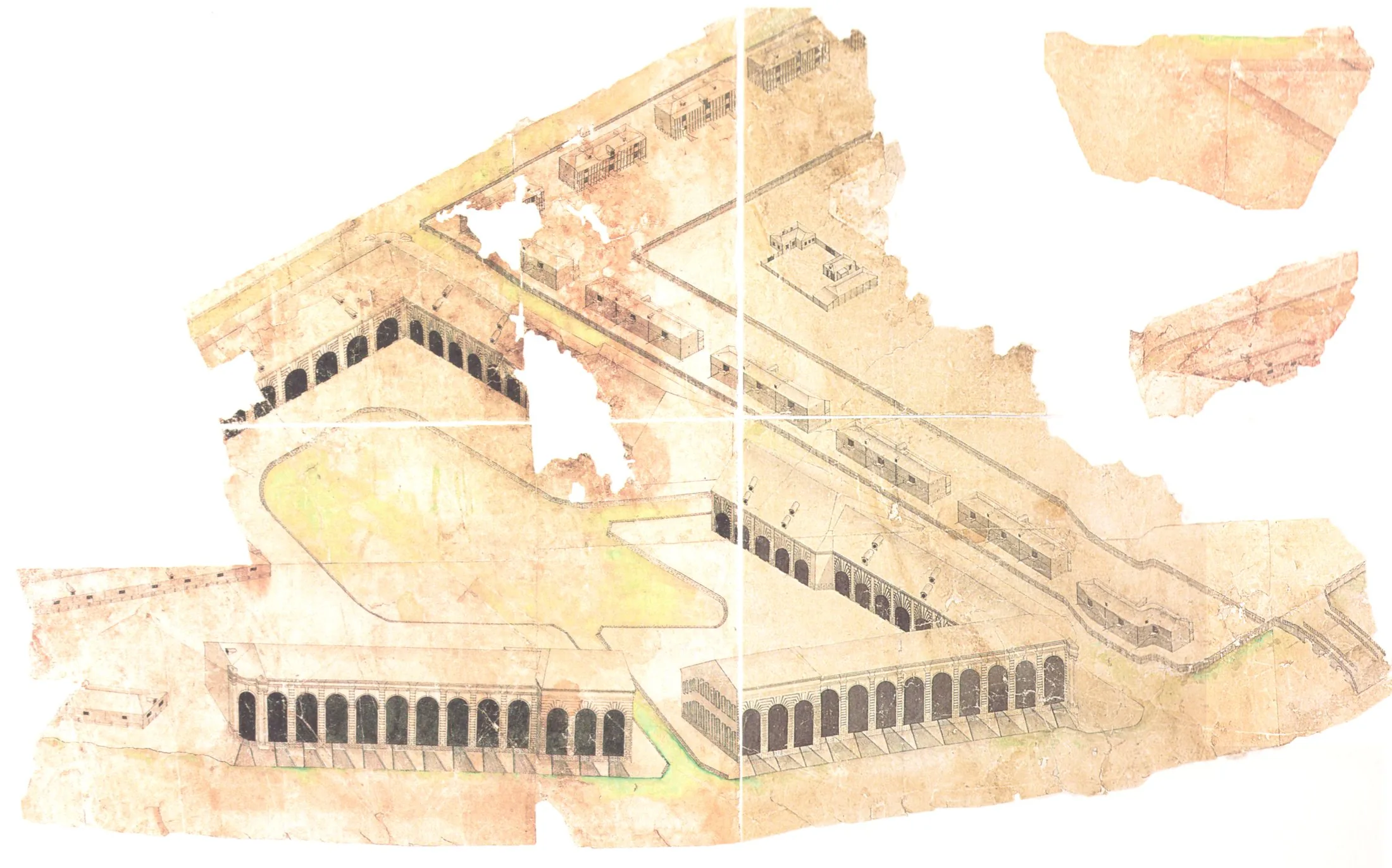 Axonometric plan of New Holland Island, St. Petersburg — the naval island later redeveloped