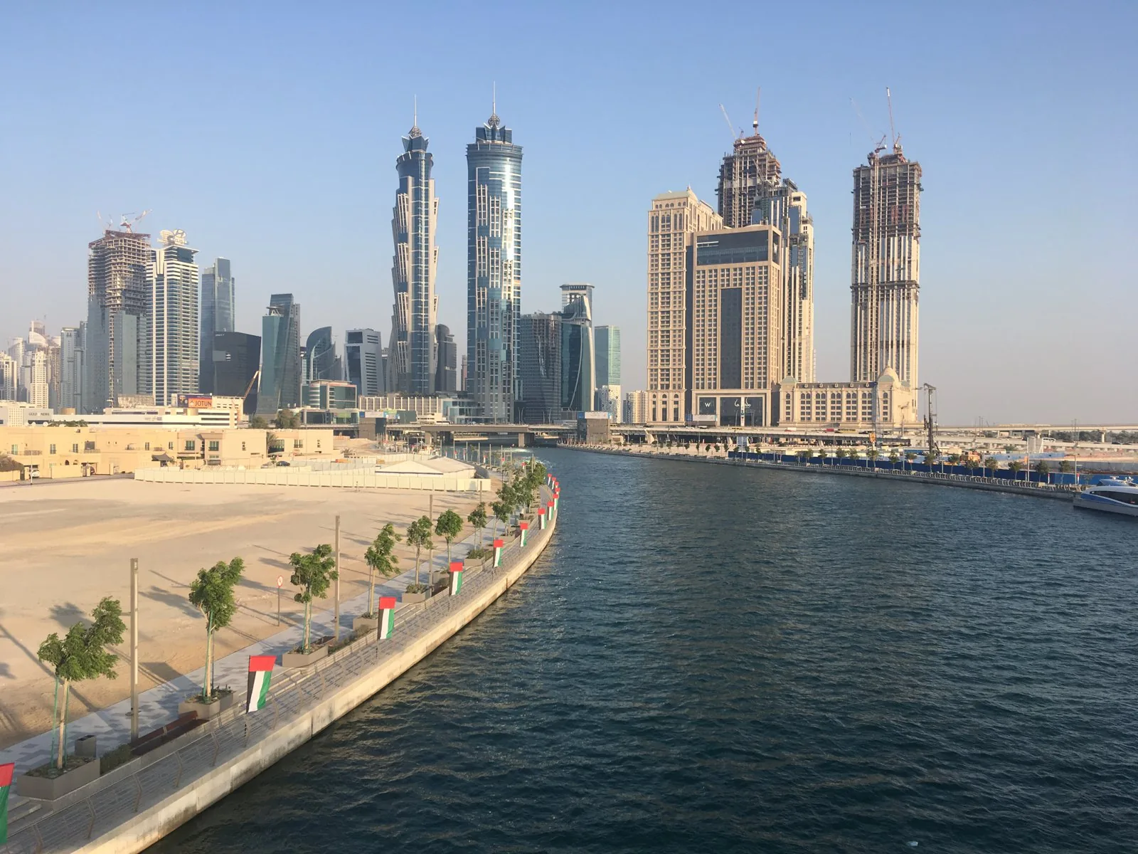 Aerial view of the Business Bay district, Dubai, 2017