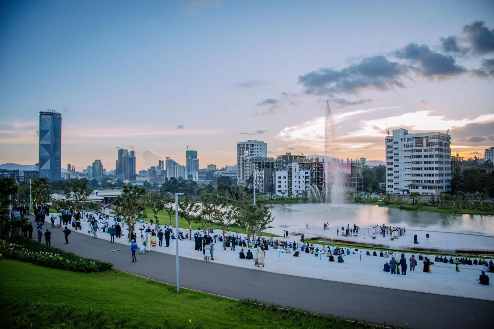 Elevated view across Addis Ababa, through which the Sheger riverside parks run