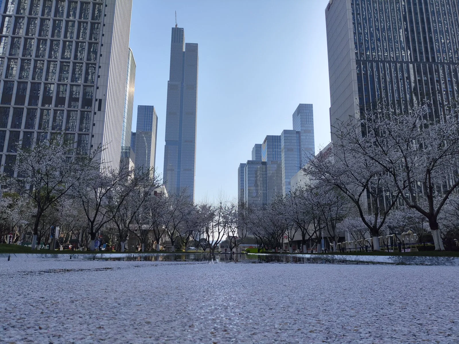 Skyline of the Hexi New Town financial district, Nanjing