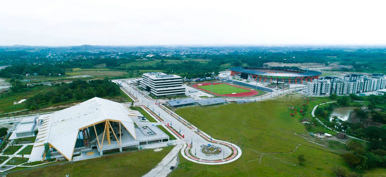 Aerial view of the New Clark City Sports Hub, centerpiece of the New Clark City masterplan.