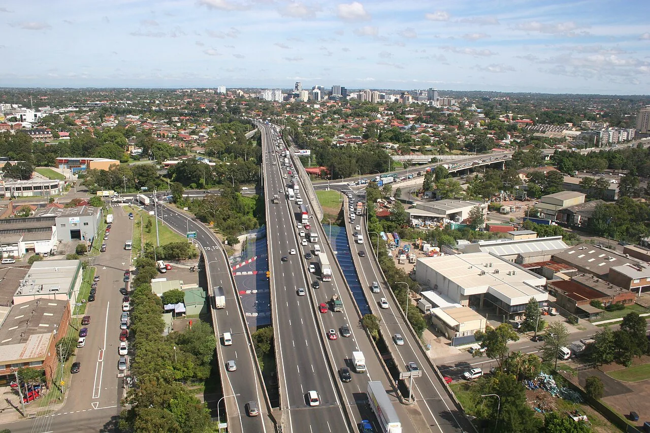 Aerial view towards Parramatta, the centre of the Greater Parramatta and Olympic Peninsula (GPOP) vision.