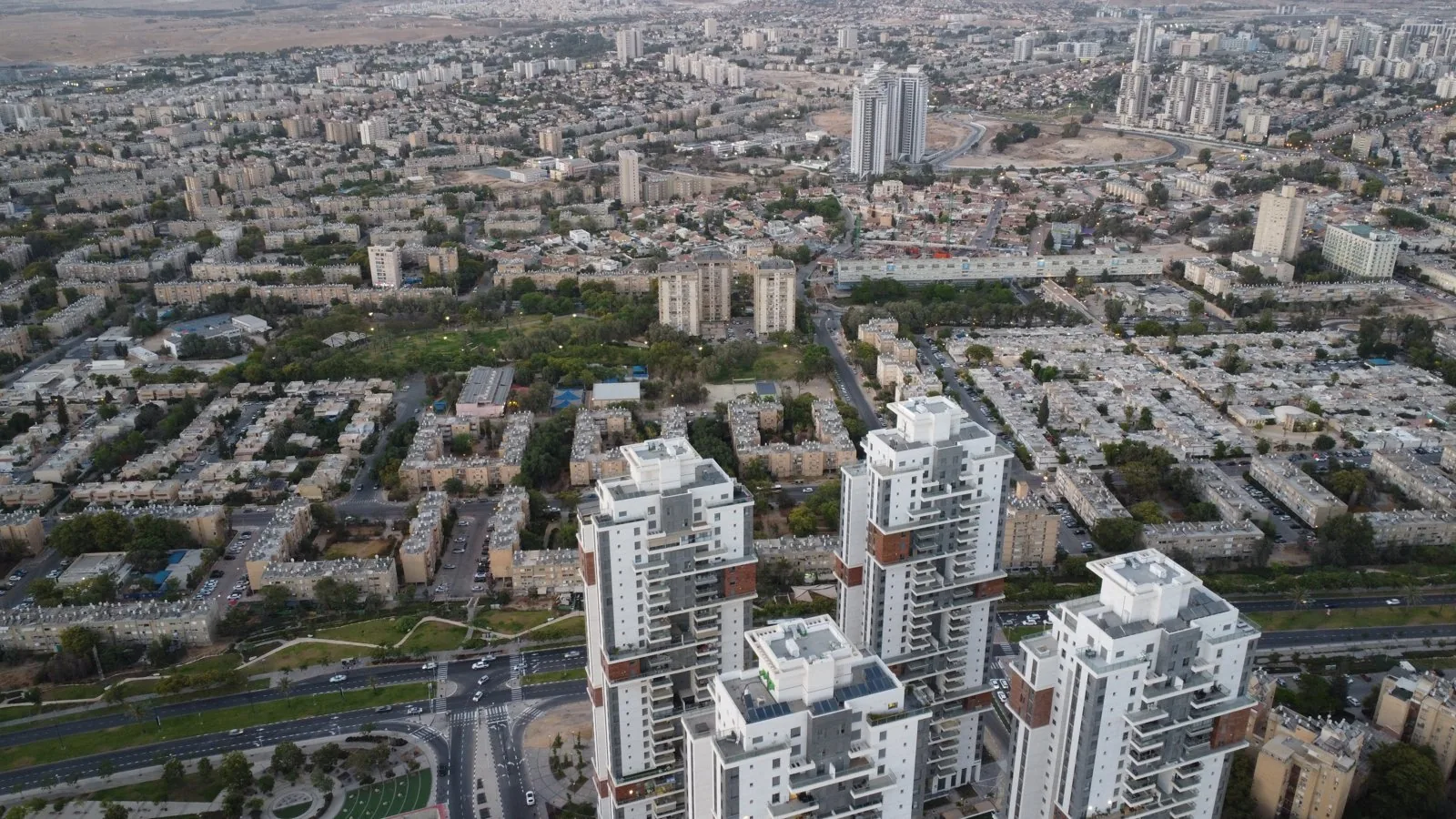 Beersheba, one of the development towns dispersed across the country under the population-distribution logic of the Sharon Plan (National Outline Plan).