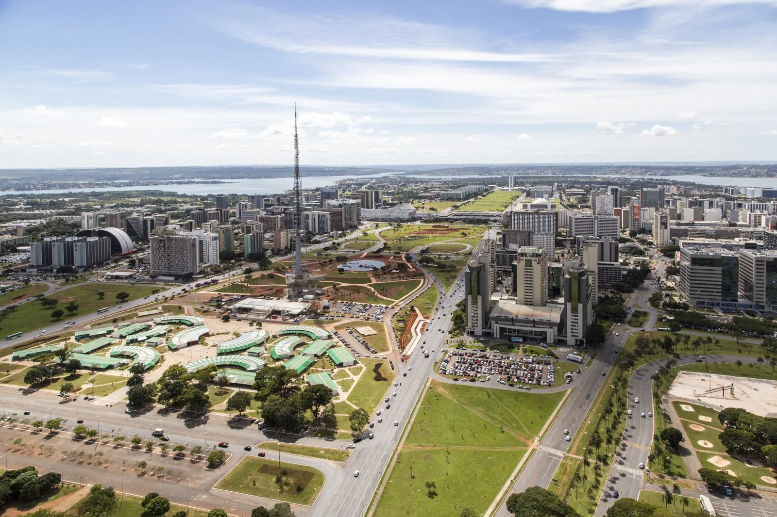 Aerial view of Brasília's Monumental Axis, emblematic of the state-led developmentalism of Brazil's II National Development Plan (1974).